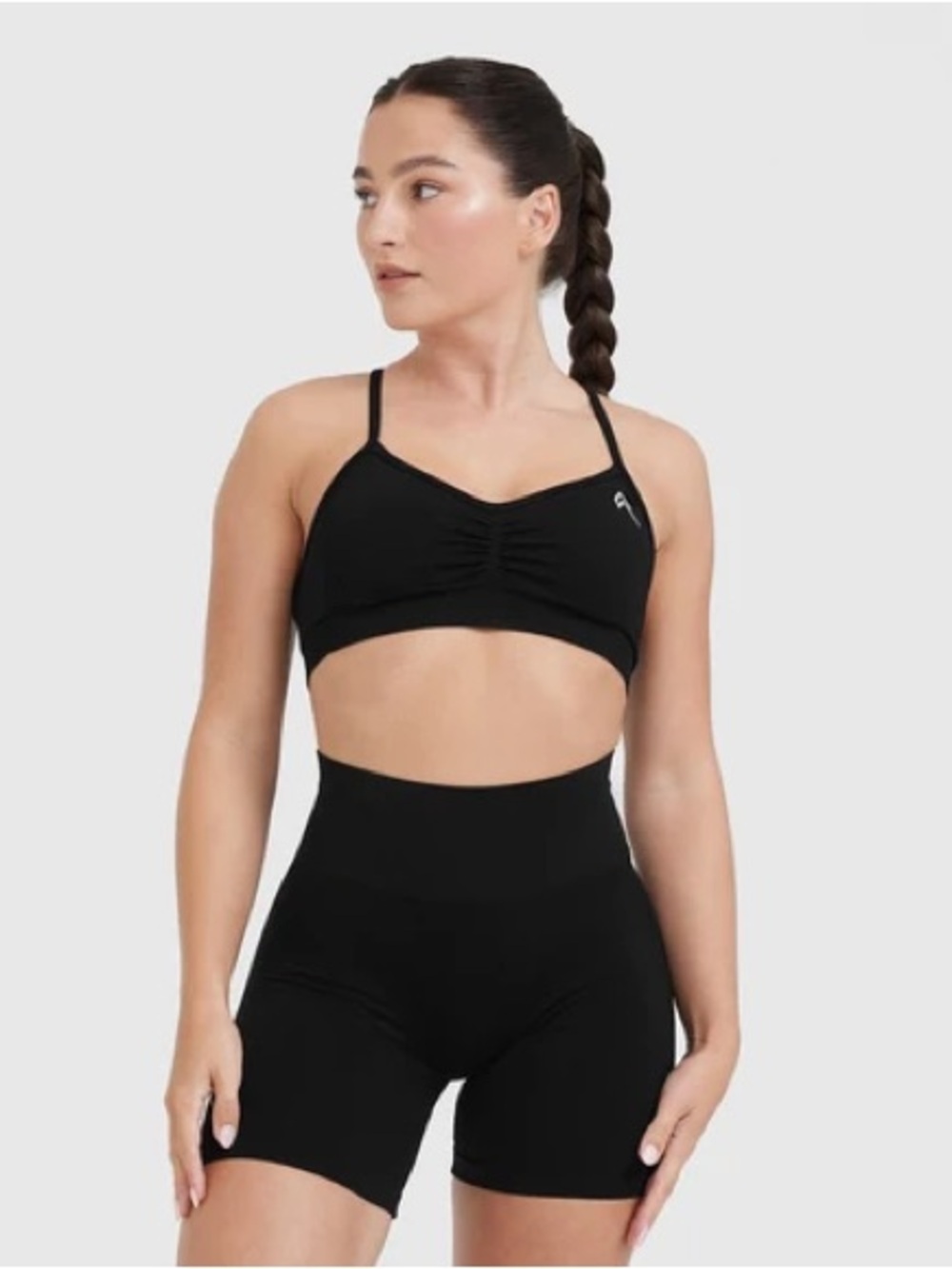 Oner Active Women’s Black Ruched Sports Bralette